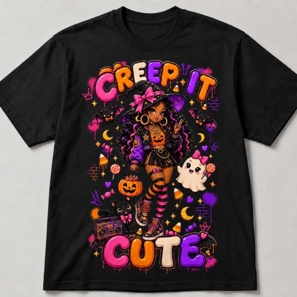 Creep It Cute Halloween Shirt, Urban Witch Graphic Tee, Cute